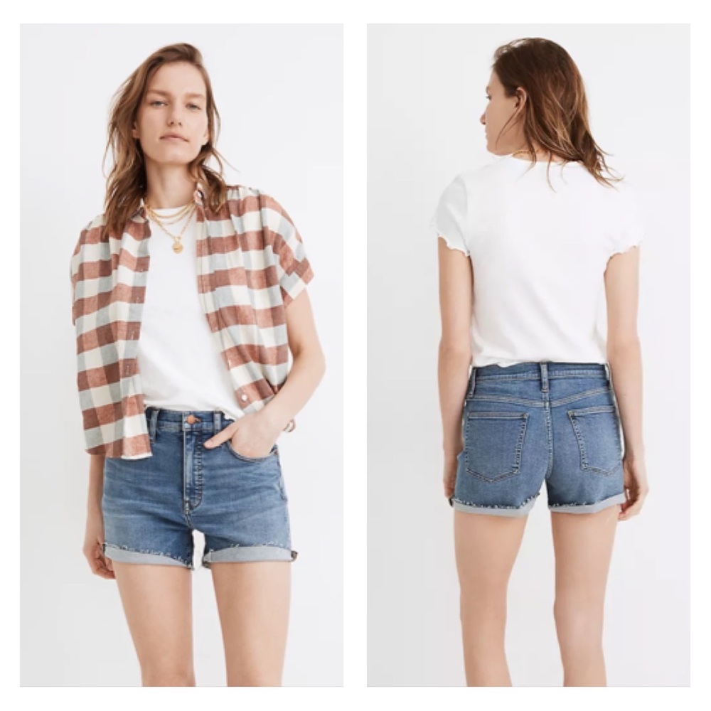 Madewell High Rise Denim Shorts in Quintell Wash Tencel Lyocell Edition